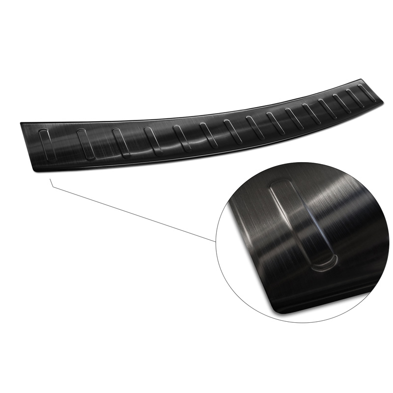 Black Stainless Steel Rear bumper protector  Renault Laguna III Grandtour 2007-2015 'Ribs'