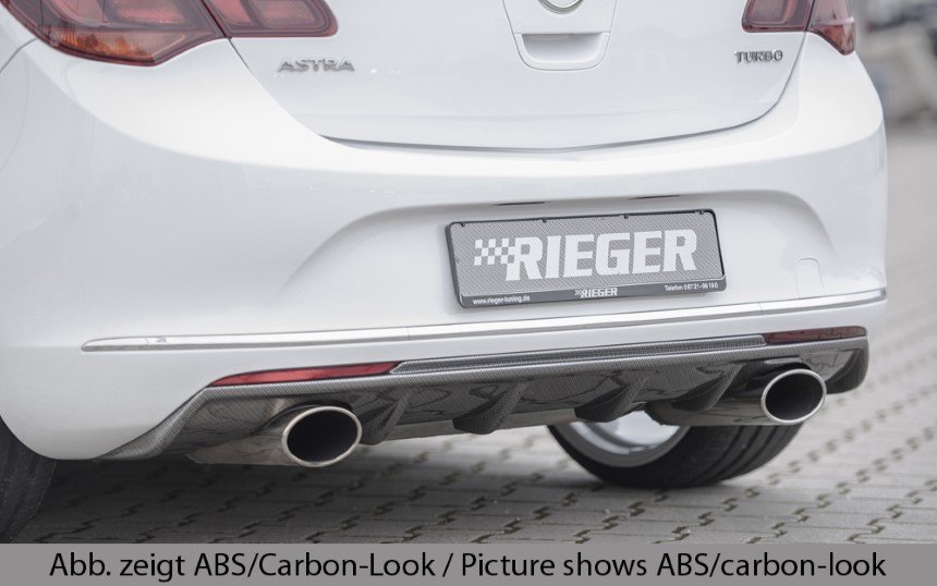 Achterdiffuser Opel Astra J Rieger uitlaat links + rechts glans zwart