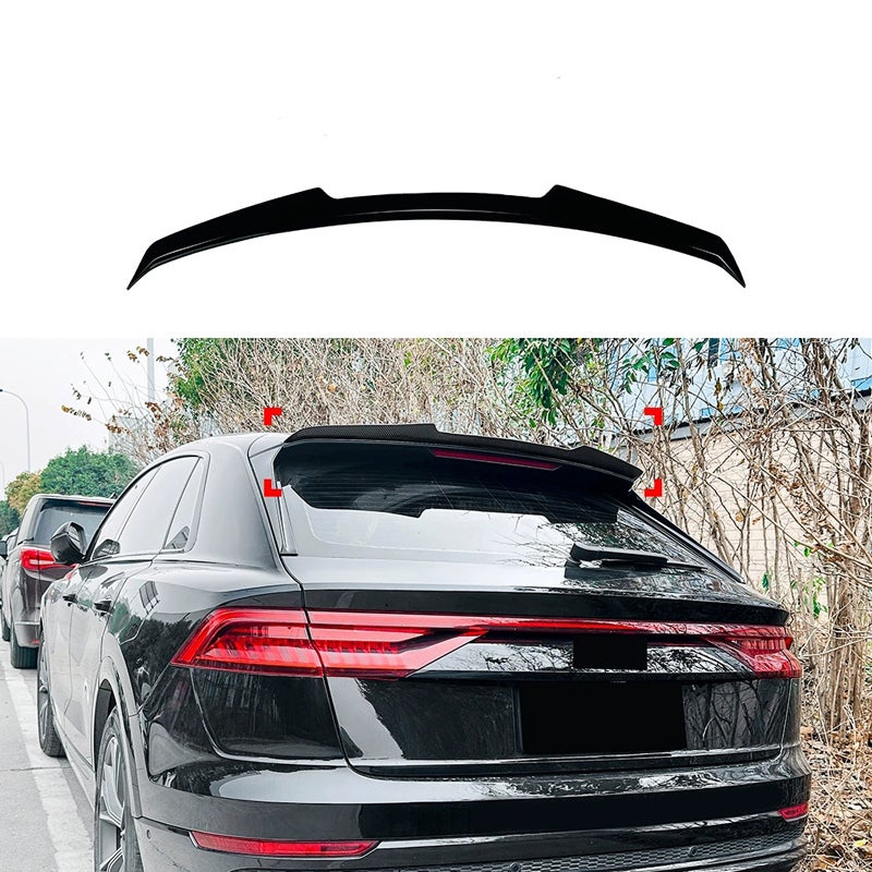 Roof spoiler (Spoiler Cap)  Audi Q8 (4MN) S-Line/SQ8 2018- (ABS Glossy Black)
