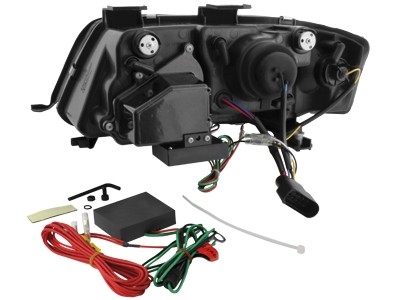 Koplampen Audi A6 4B 97-01 Devil Eyes real DRL LED Chroom