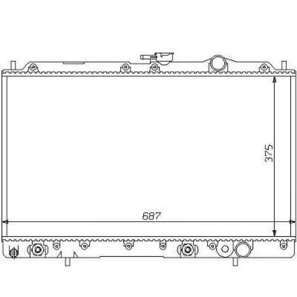 Radiator GALANT 88-93 375x668 1.8/2.0+/-AC