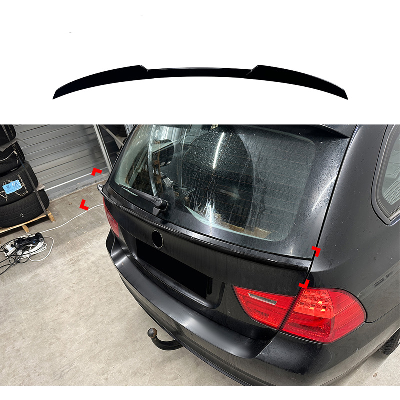 Lower mid  rear spoiler  BMW 3-Series E91 Touring 2005-2012 (ABS Glossy Black)