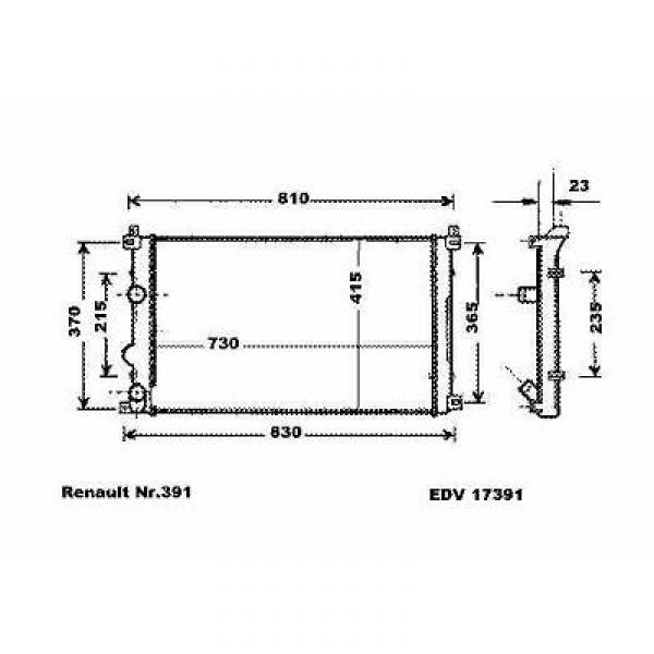 Radiator MOVANO 04->> 730x415 1.9+2.2 CDTI -AC
