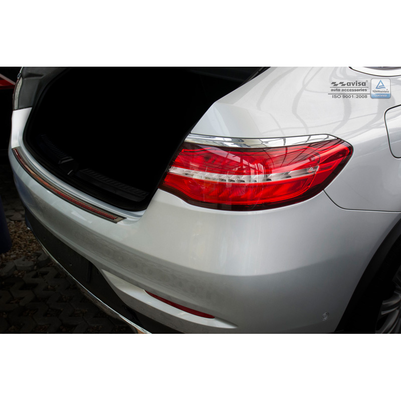 Stainless Steel Rear bumper protector 'Deluxe'  Mercedes GLE Coupé 2015- Black/Red-Black Carbon