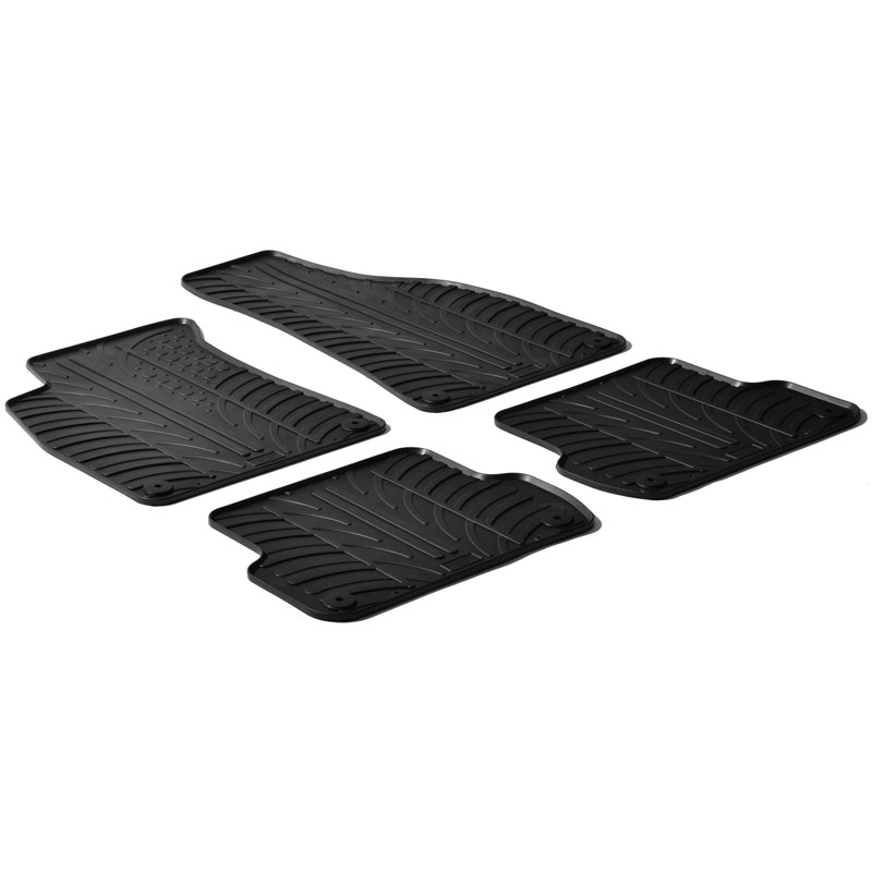 Rubber car mats set  Audi A4 8E 2001-2008 / Seat Exeo (T profile 4-pieces + mounting clips)