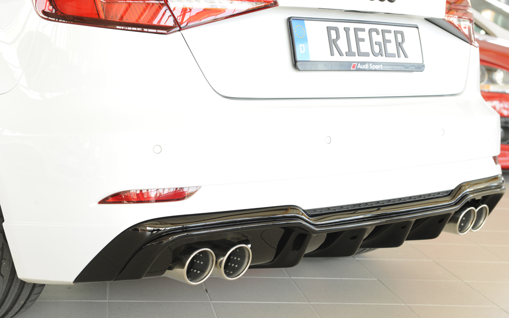 Diffuser Audi A3 8V S-Line Hatchback & Sportback 16-20 Rieger Glans Zwart
