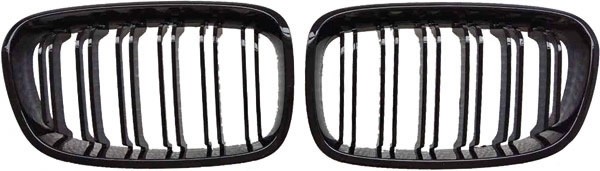 Grill Nieren BMW E60/E61 2003-2007 Glans Zwart Dubbel Spaak
