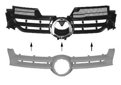 grille, 2 delig VW Golf 5, 2003-2008