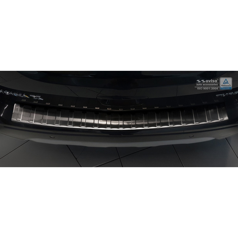 Black Stainless Steel Rear bumper protector  Opel Mokka X 2016- 'Ribs'