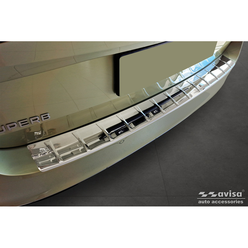 Chroom RVS Achterbumperprotector  Skoda Superb IV Combi 2023- 'Ribs'