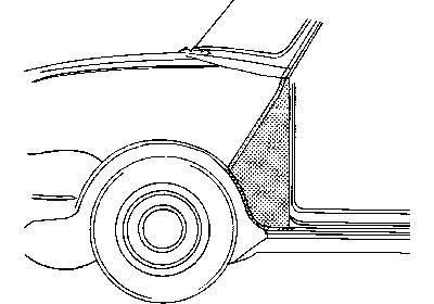 voorschermplaat, rechts, (niet voor MK2) Austin Mini