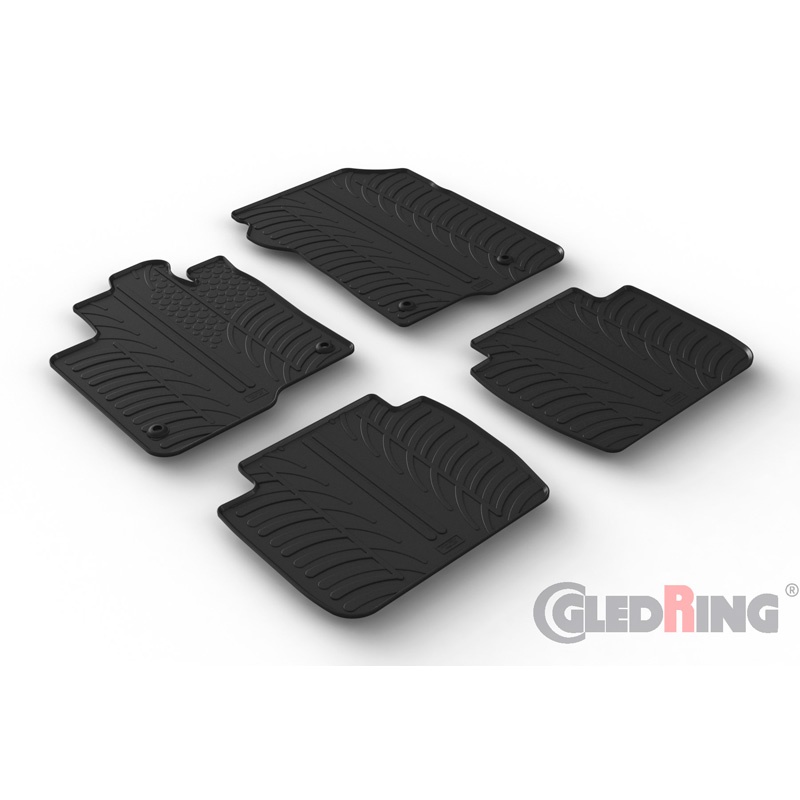 Rubber car mats set  Honda ZR-V eHEV 2023- (T profile 4-pieces + mounting clips)