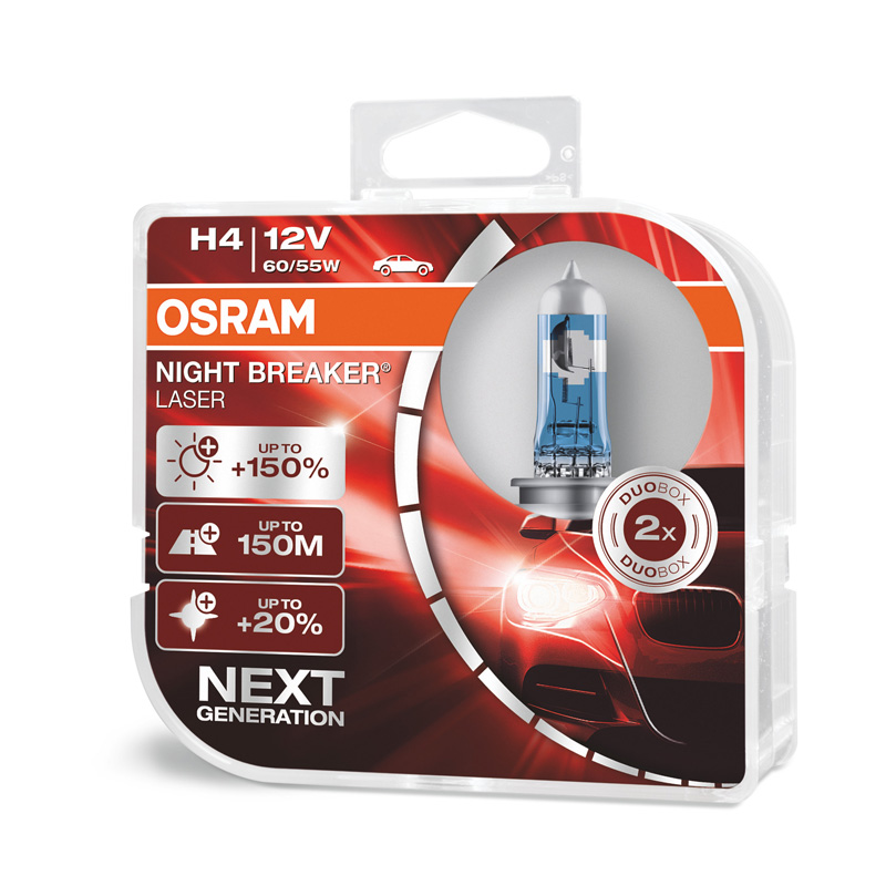 Osram Night Breaker Laser Halogen bulbs - H4 - 12V/60-55W - set of 2 pieces