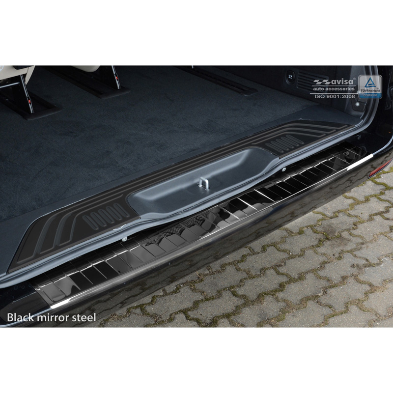 Black Mirror Stainless Steel Rear bumper protector  Mercedes Vito / V-Class 2014-2019 & Facelift 2019- 'Ribs'