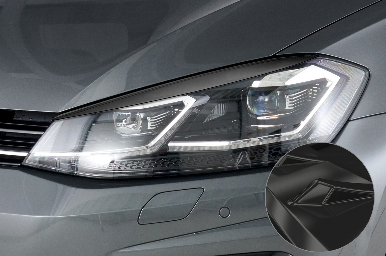 Koplampspoiler VW Golf 7 (Typ AU) CSR Glans Zwart
