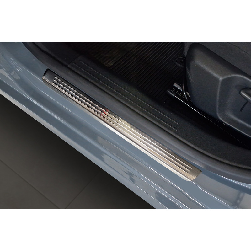 Stainless Steel Door sill protectors  Opel Corsa F HB incl. e-Corsa 2019-2023 & FL 2023- 'Lines' - 4-pieces