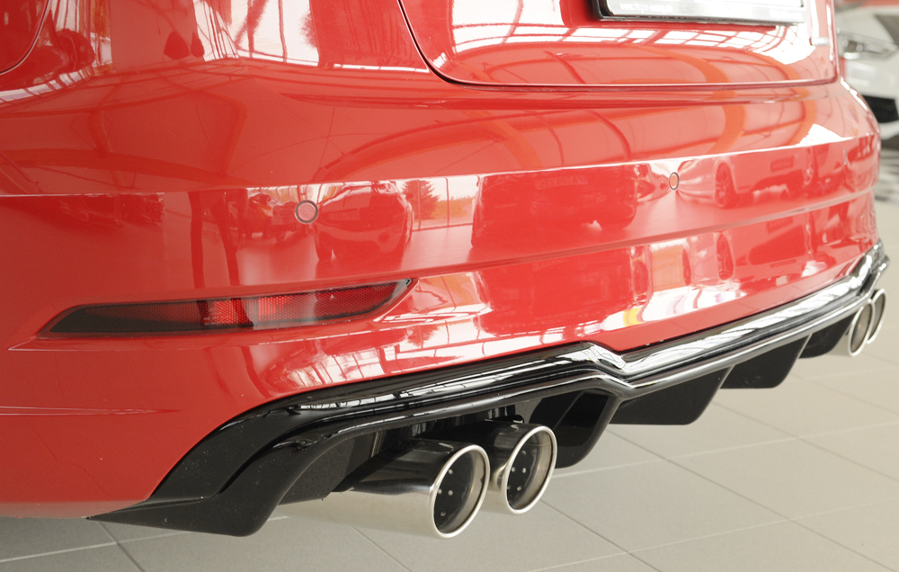 Achter diffusor Rieger Audi A3 8V 16-20 Sedan/Cabrio S-line Glans Zwart
