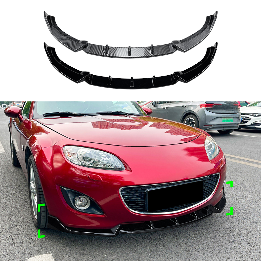 Front spoiler lip  Mazda MX-5 (NC) Facelift 2009-2015 (Glossy Black ABS)