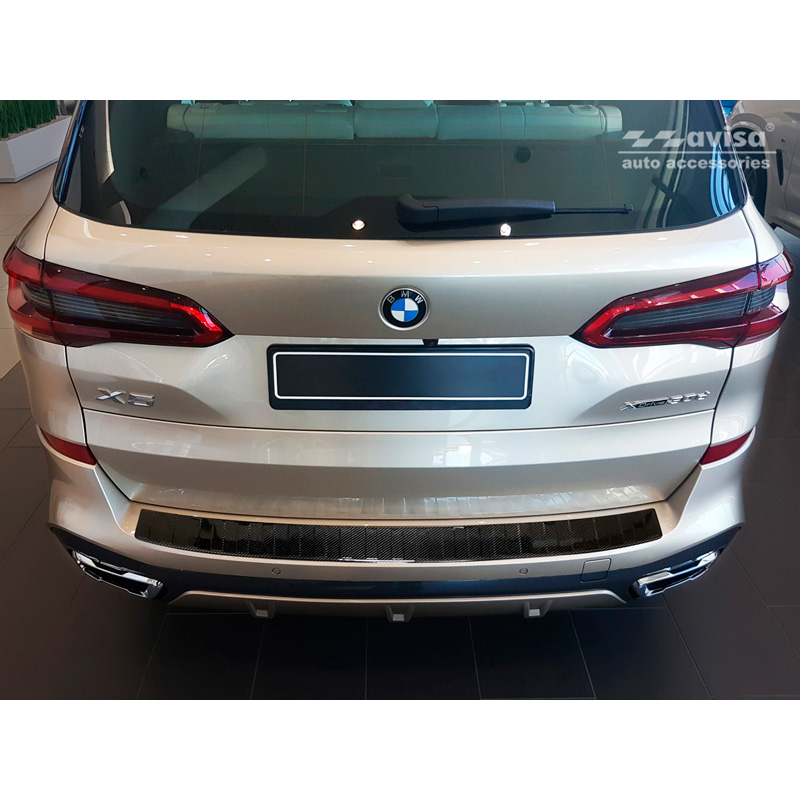 Echt 3D Carbon Achterbumperprotector  BMW X5 (G05) M-Pakket 2018- excl. M-Competition 'Ribs'