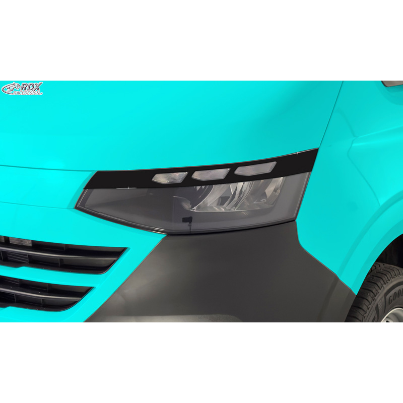 RDX Scheinwerferblenden passend für Volkswagen Transporter T7 2024- exkl. IQ.Light (ABS Glänzend Schwarz)