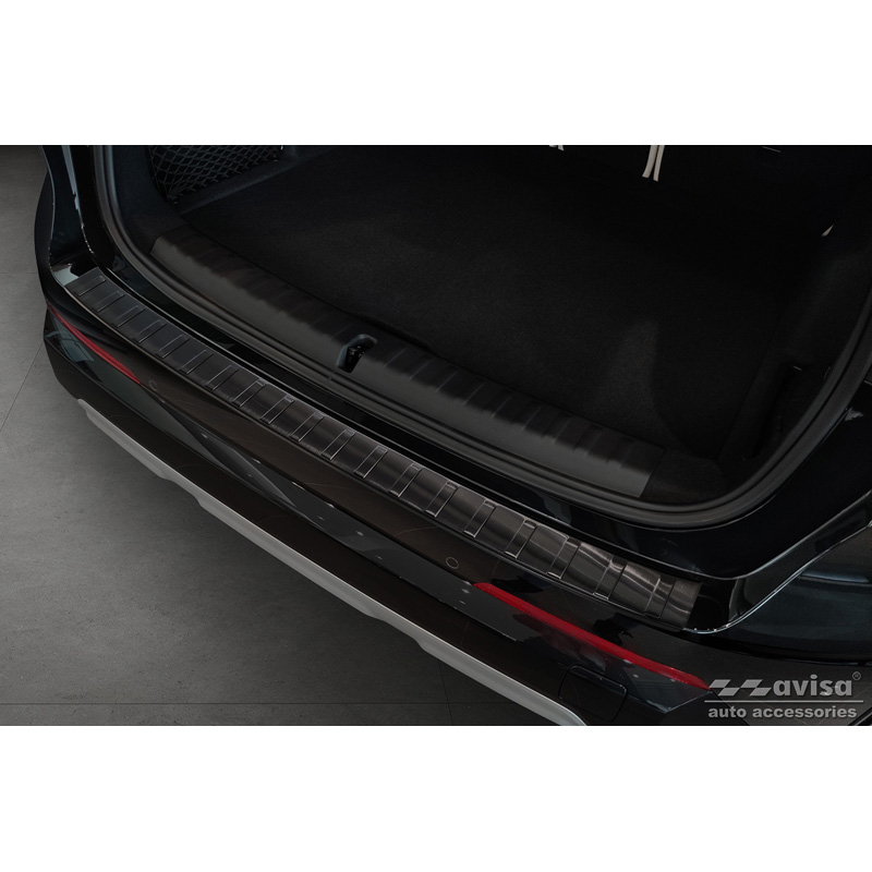 Black Stainless Steel Rear bumper protector  BMW X1 U11 / U11 xLine 2022- 'Ribs'