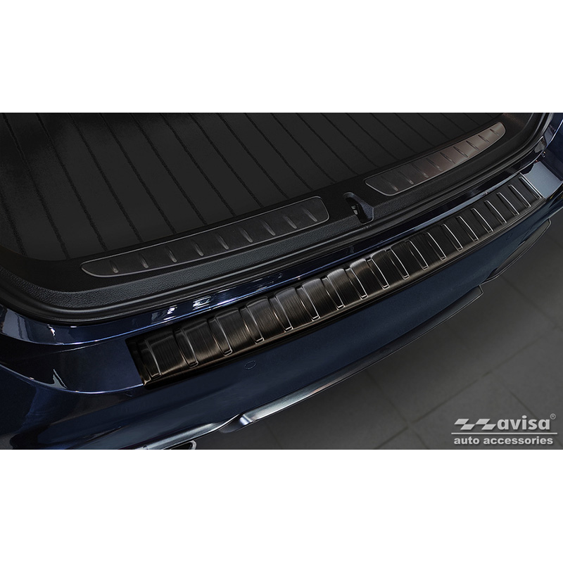 Black Stainless Steel Rear bumper protector  BMW 3-Series (F31) Touring 2012-2015 & FL 2015-2019 'Ribs'