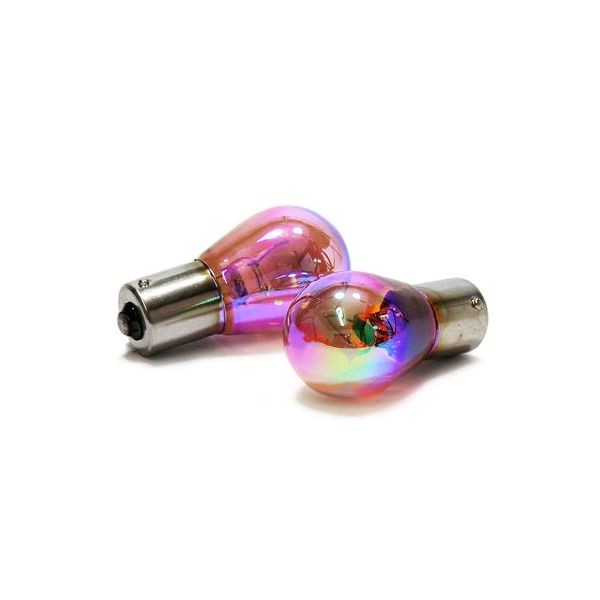 BA15S lampen Rainbow/amber Powertec 12V 21W