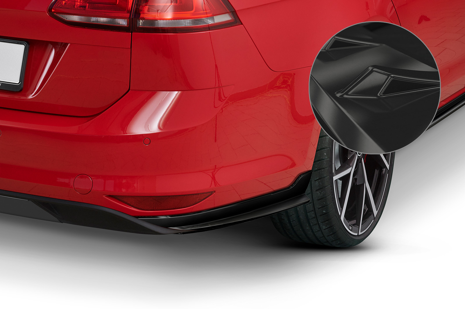 Achter zijskirts VW Golf 7 Variant CSR glans Zwart