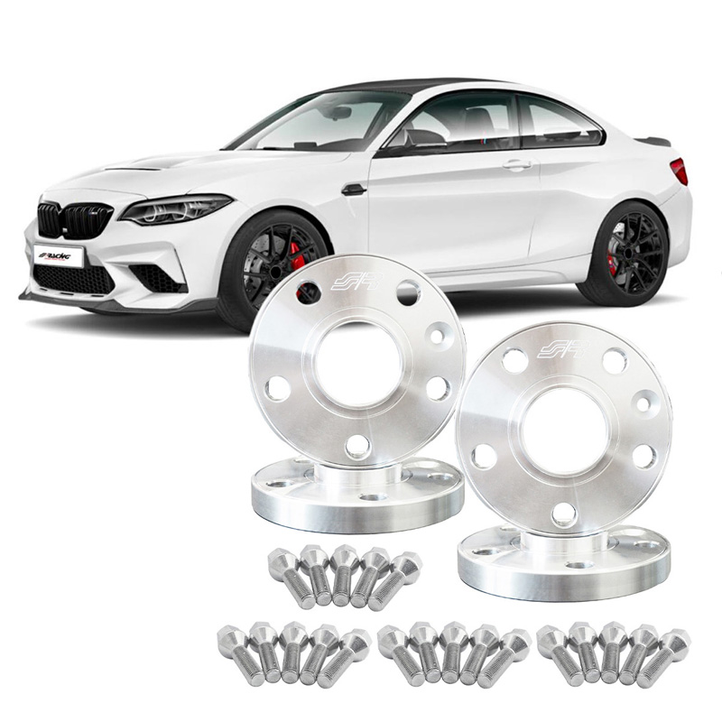 Simoni Racing Aluminium-Spurverbreiterungssatz - 2x12mm(VA) - 2x12mm(HA) (Mittenzentrierung 72,6mm) mit Radschrauben - passend für BMW Diverse