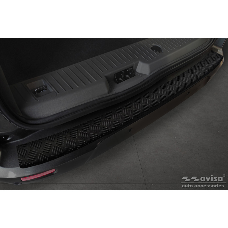 Matzwart Aluminium Achterbumperprotector  Ford Tourneo Connect/Transit Connect 2014-2017 & FL 2017-2022 'Riffled Plate'