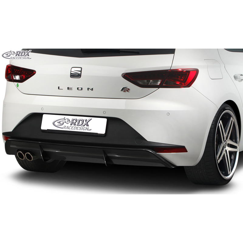 Rear bumper skirt 'Diffusor'  Seat Leon 5F FR SC/5-doors 2013-2017 excl. ST/Cupra (ABS glossy black)