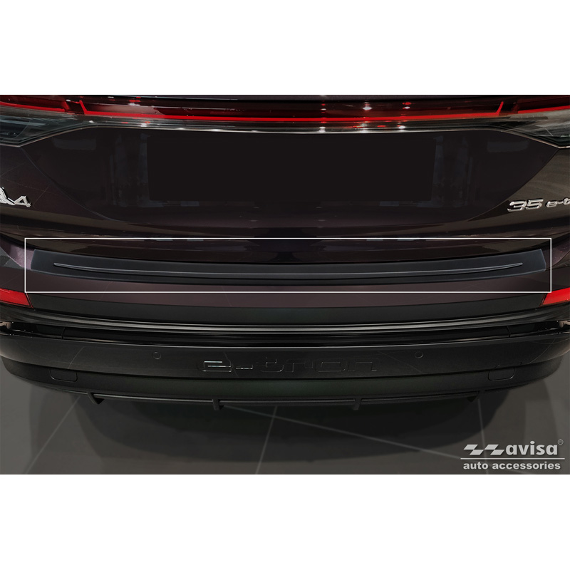 Avisa Matt Black Stainless Steel Rear bumper protector  Audi Q4 e-tron (F4B) & Q4 e-tron Sportback (F4N) 2021- 'Ribs'