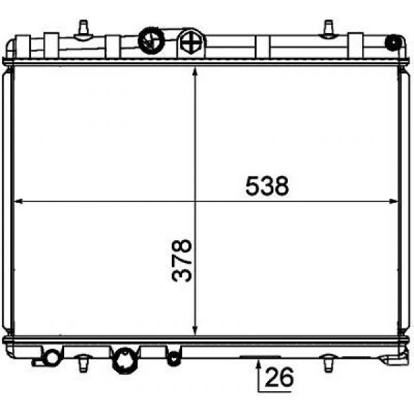 Radiator PEUGEOT 407 05->> 380x558