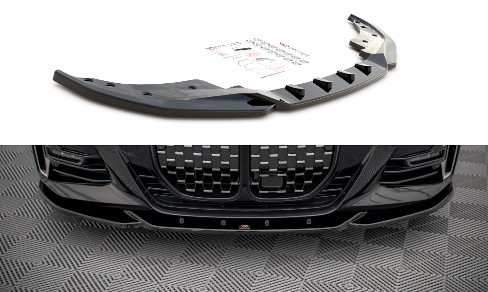 Voorspoiler V.4 BMW 4-Serie G22 M-Pakket Maxton Glans Zwart