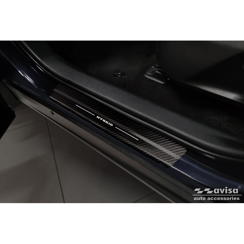 3D Black Carbon Door sill protectors  Toyota RAV-4 (5th Gen) 2018- & Suzuki Across 2022- 'Hybrid' 2-pieces