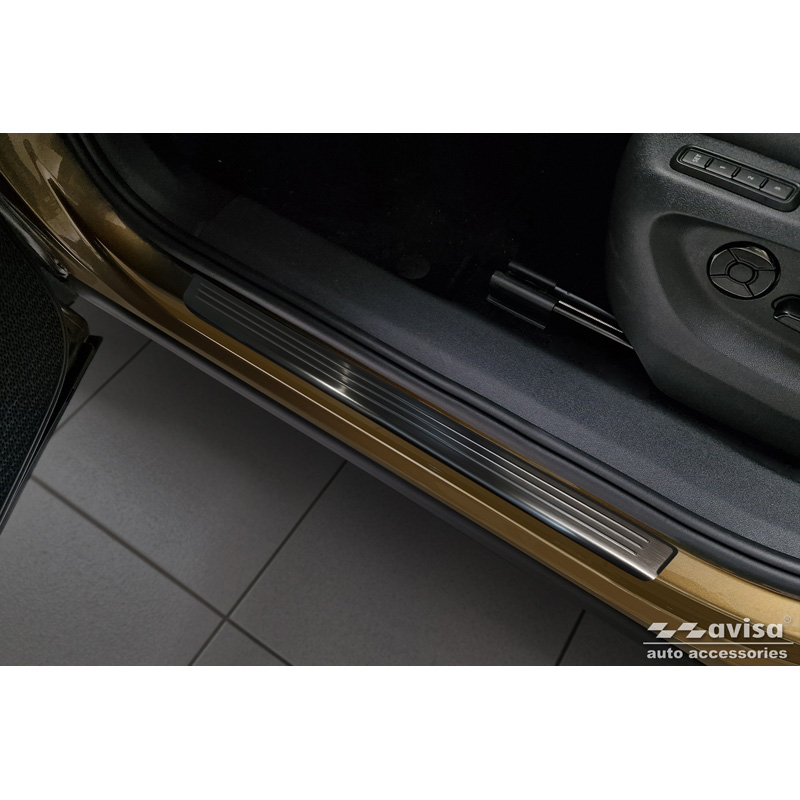 Zwart RVS Instaplijsten  Skoda Kodiaq II (PS7) 2024- 'Lines' - 4-delig