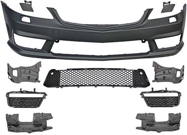 Voorbumper Sport Mercedes W221 S65 Look met PDC en SRA