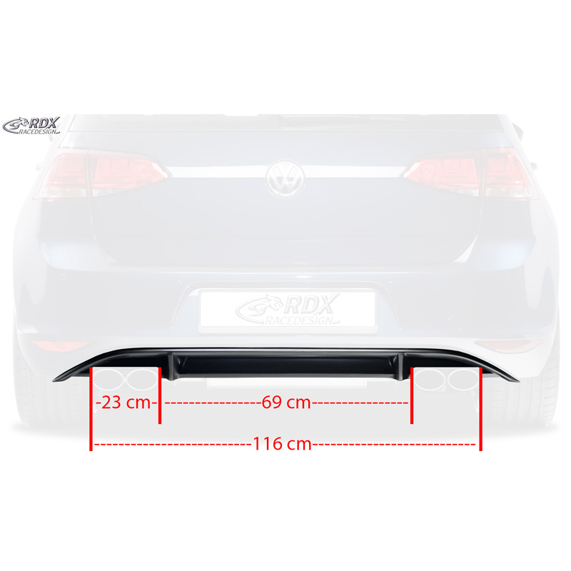 Rear bumper skirt 'Diffusor'  Volkswagen Golf VII HB 3/5-doors 2012- 'R-Look' excl. GTi/GTD (PUR)