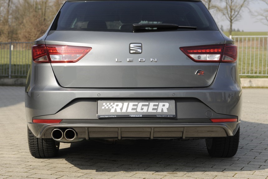 Diffuser Seat Leon F5 FR Rieger dubbele uitlaat links 5 dr. ST Carbon-look