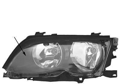 koplamp, H+H7, binnen chrome, incl stelmotortje, rechts BMW 3 se