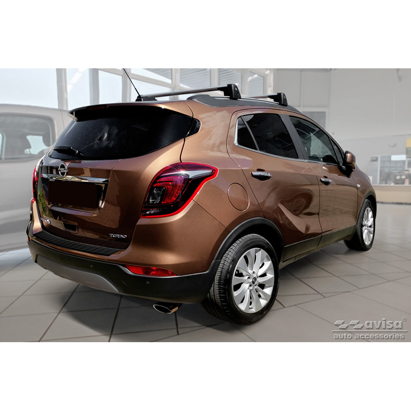 Matt Black Stainless Steel Rear bumper protector  Opel Mokka X 2016- 'Ribs'