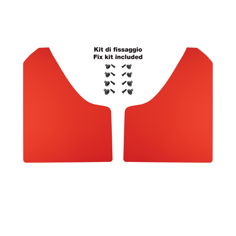 Simoni Racing Universele spatlappen set - Zwart - incl. bevestigingsschroeven - Rood ABS