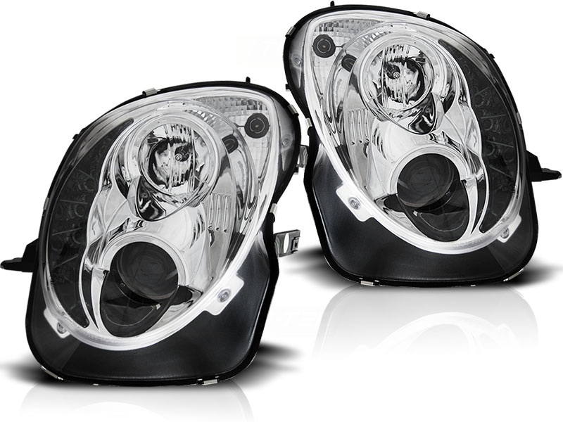 Koplampen Alfa Romeo Mito 08- Devil Eyes real DRL LED Chroom