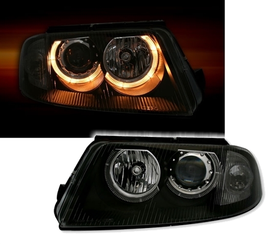 Headlights VW Passat 3BG Angel Eyes Black