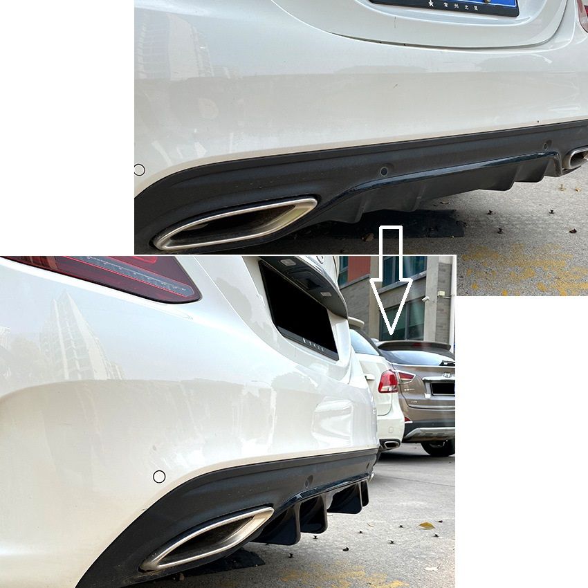 Diffuser Mercedes C Klasse W205 AMG Line Glans Zwart