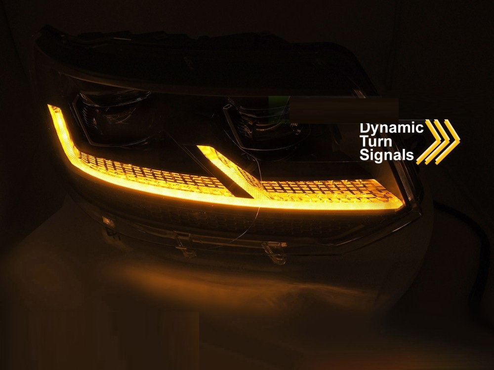 Koplampen VW T6 Multivan/Transporter Dynamic Tube Zwart