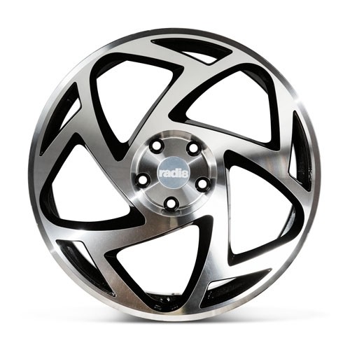 RADI8 S5 9.5x18 5x100 35 Gloss black machine face 66,6 Velgen