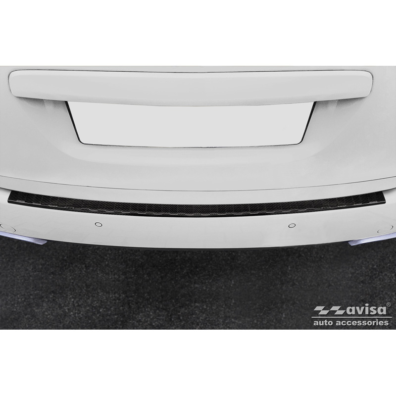 Echt 3D Carbon Achterbumperprotector  Porsche Cayenne II 2010-2014 'Ribs'