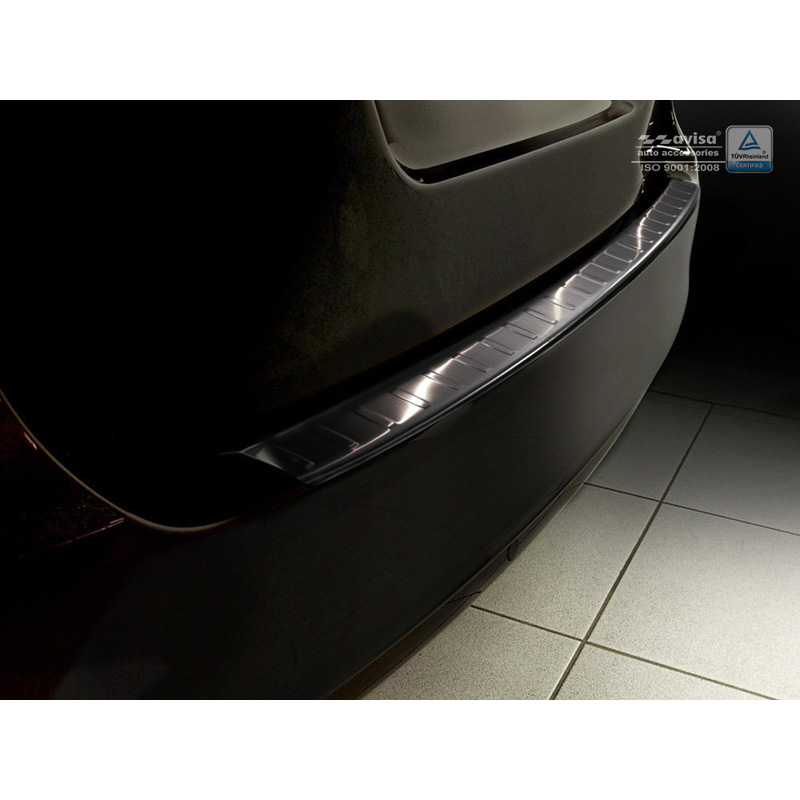 Zwart RVS Achterbumperprotector  Skoda Superb Kombi 2009-2013 'Ribs'