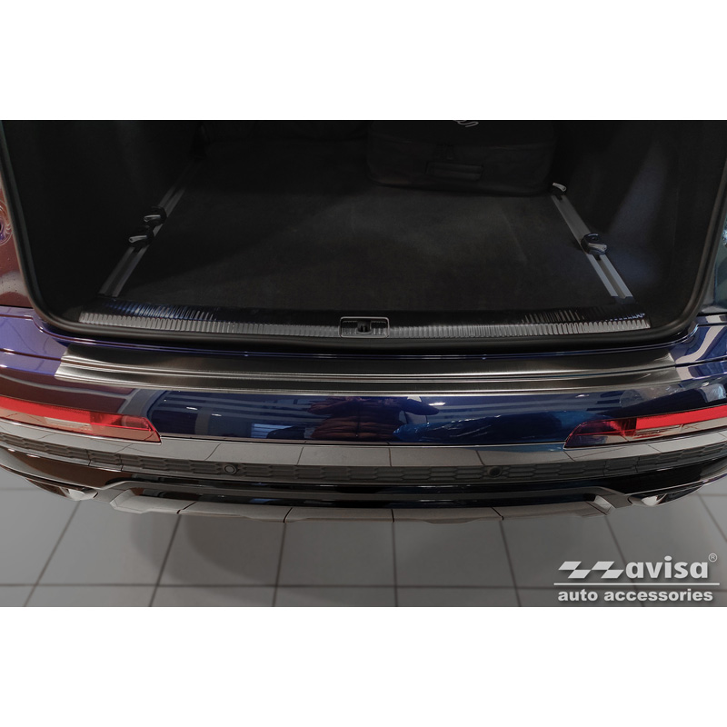 Black Stainless Steel Rear bumper protector  Audi Q7 (4M) 2015-2019 & FL 2019- incl. S-Line